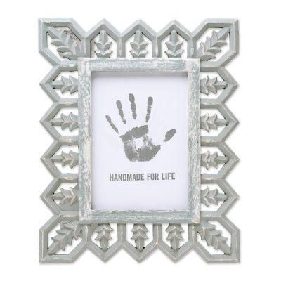 Garden Gate,'Light Grey Distressed Hand Carved Mango Wood Photo Frame 5x7'