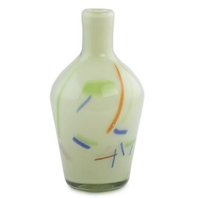 Blown glass vase, 'Carousel' - Unique Handblown Glass Recycled Vase