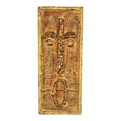 Fine Face,'Rustic Sese Wood Portrait Relief Panel from Ghana'