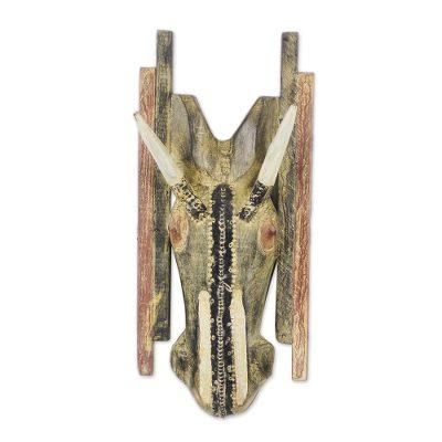 Rustic Horse,'Rustic African Wood Horse Mask from Ghana'