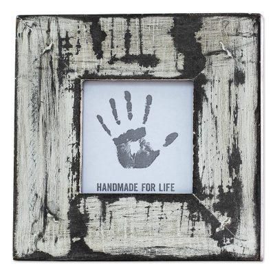 Rustic White,'White Distressed Square Photo Frame (3x3) from India'