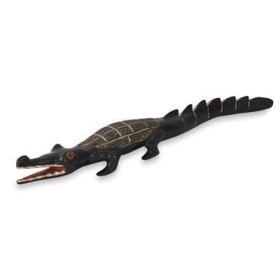 Wood sculpture, 'Benin Crocodile II'