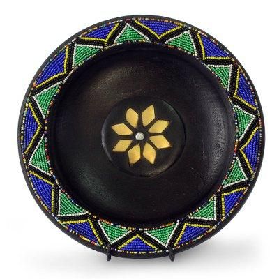 Wood decorative plate, 'The Great Sun'