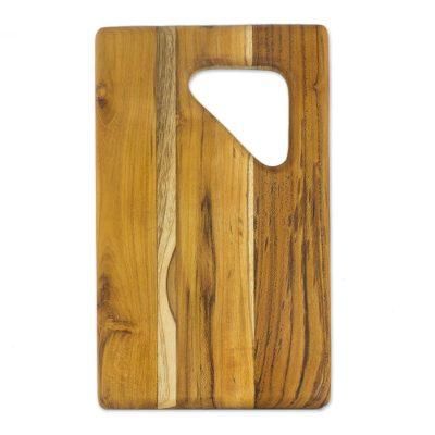 Sophisticated Bartender,'Teak Wood Charcuterie Board with a Handle from Guatemala'