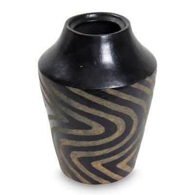 Decorative ceramic vase, 'Black Tiger'