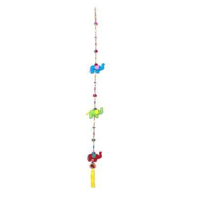 Splendorous Elephants,'Colorful Cotton Elephant Mobile Crafted in Thailand'