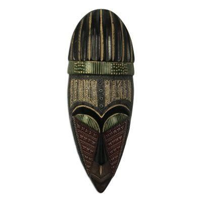 Royal Ohaneba,'Aluminum Plated Mahogany Wood Mask'