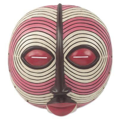Baluba Dance Spirit I,'African Dance Spirit Wall Mask Artisan Crafted Wood Art'