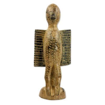 Dove,'Hand Carved African Wood Sculpture of Dove from Ghana'