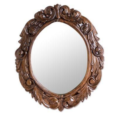 Primavera,'Guanacaste Wood Hand-carved Wall Mirror From Costa Rica'