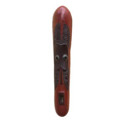 Gelede Dance,'Sese Wood and Aluminum African Mask Oblong from Ghana'