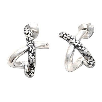 Growing Gardens,'Handmade Sterling Silver Drop Earrings'