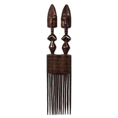 Twins,'Handmade Mahogany Wood Wall Art'