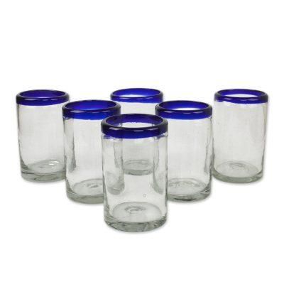 Cobalt Classics,'Fair Trade Blue Handblown Glass Tumbler Drinkware Set of 6'