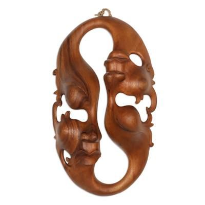 Wood mask, 'Emotional Duality'