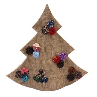 Christmas in Batik in Brown,'Handmade Brown Batik Christmas Tree Decorative Sculpture'