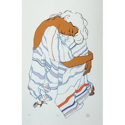 June,'Signed Numbered 35-Inch Woman's Portrait Silkscreen Print'