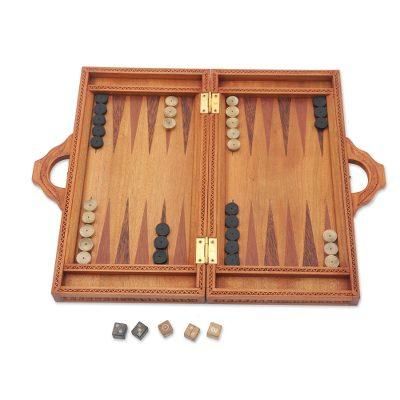 Mythic Lovers,'Hand Carved Balinese Romance Backgammon Set'