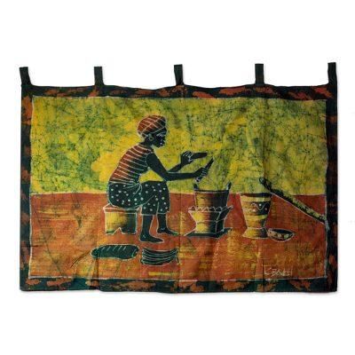Batik wall hanging, 'Fufui Beih'