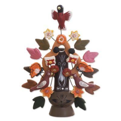 Ceramic candleholder, 'Tree of Life'