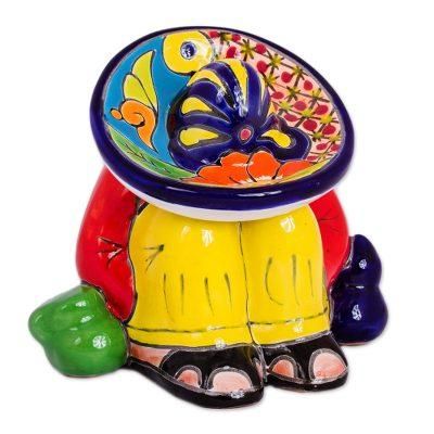 Sombrero Slumber,'Talavera-Style Ceramic Figurine Crafted in Mexico'