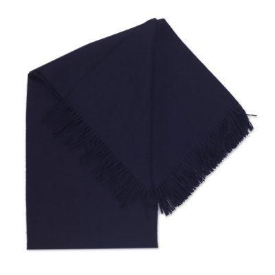 Blissful Dream in Midnight,'100% Baby Alpaca Throw Blanket in Solid Midnight from Peru'