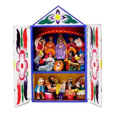 Chapel of Santa Ana,'Folk Art Retablo Peruvian Nativity Scene'