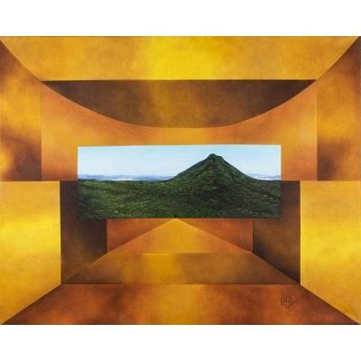 Arenal Volcano,'Expressionist Mountain Landscape Oil and Acrylic Painting'