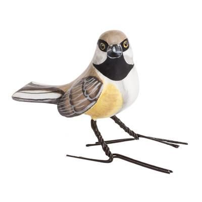 Grey-headed Chickadee,'Handmade Bird Sculpture from Guatemala'