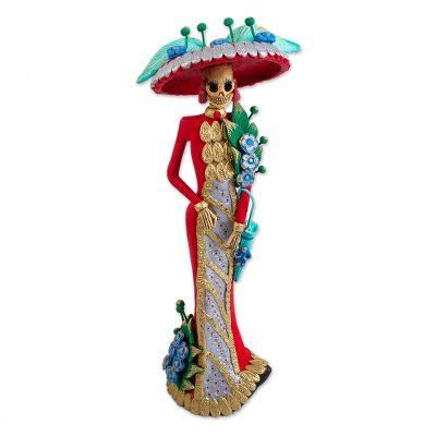 La Catrina Esperanza,'Hand Crafted and Painted Ceramic Catrina Sculpture'