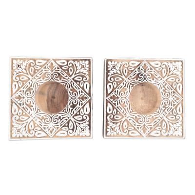 Celebration Day,'Artisan Crafted Tealight Candle Holders from India (Pair)'
