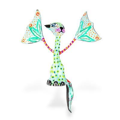 Fanciful Cat,'Handmade Papier Mache Cat Alebrije'
