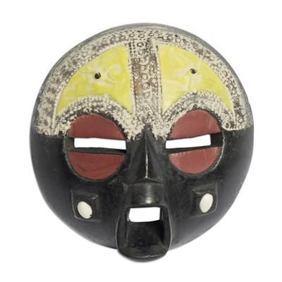 Owia,'Authentic Hand Carved African Sese Wood Mask'