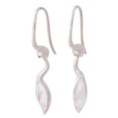 Shape of Nature,'Abstract Sterling Silver Dangle Earrings from Mexico'