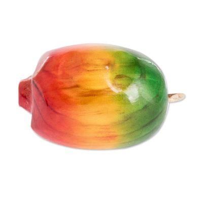 Crown Jocote,'Hand Painted Wood Fruit Sculpture'