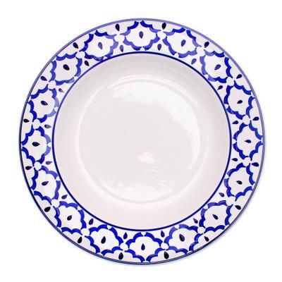 Blue Pineapple,'Handcrafted Blue and White Luncheon Plate'