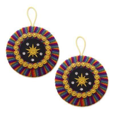 Star of Bethlehem,'Colorful Handmade Christmas Ornaments from Peru (Pair)'