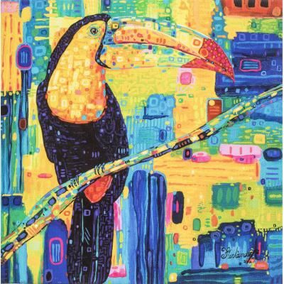 Majestic Toucan,'Modern Multicolored Stretched Sublimation Print of A Toucan'