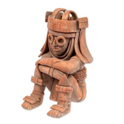 Rain God Tlaloc,'Hand Crafted Mexican Aztec Archaeological Ceramic Sculpture'