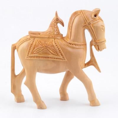 Mughal Steed,'Hand-Carved Wood Statuette'
