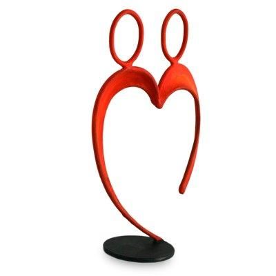 'Alliance' - Romantic Red Relationship and Wedding Sculpture of Steel