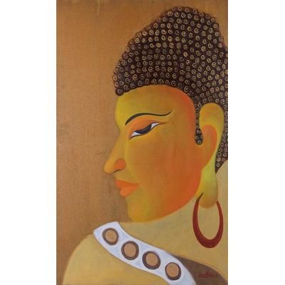 Awakening,'Signed Original Buddha Oil Painting from India'
