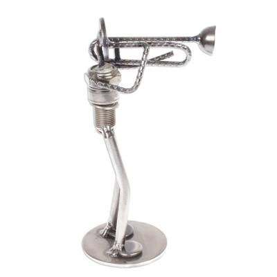 Rustic Jazz Trombone,'Auto part sculpture'