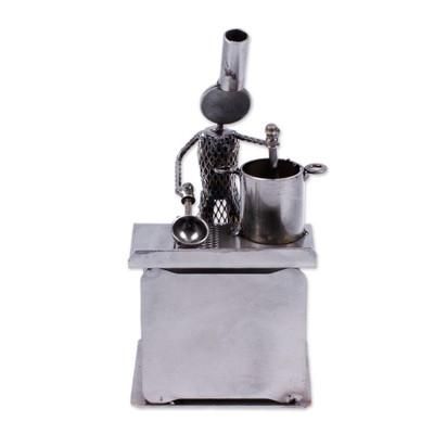 'Rustic Chef' - Recycled Metal Sculpture Rustic Mexico Eco Art