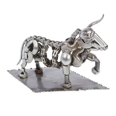 Rustic Bull,'Rustic Recycled Metal Bull Sculpture'
