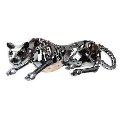 Auto part sculpture, 'Fierce Panther'