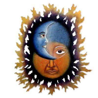 Opposites Attract,'Sun and Moon Steel Wall Art'