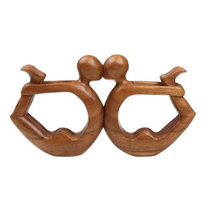 Wood sculpture, 'Yoga Circle of Love' - Wood Sculpture from Indonesia