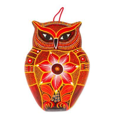 Wild Owl,'Hand Painted Ceramic Owl Wall Art from Mexico'