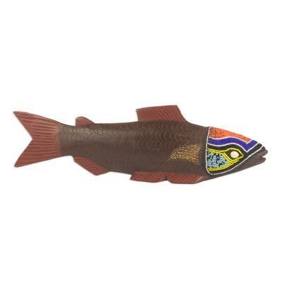 'Tribal Salmon' - Ghana Hand Carved Wood Sculpture